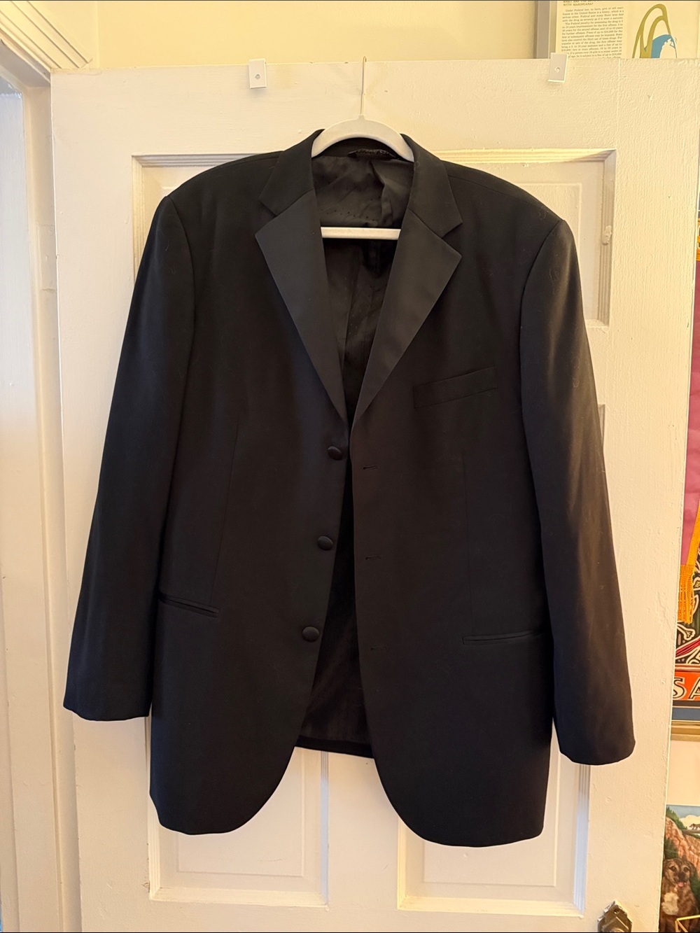 Men's Black Three-Button Blazer - Elegant Formal Jacket